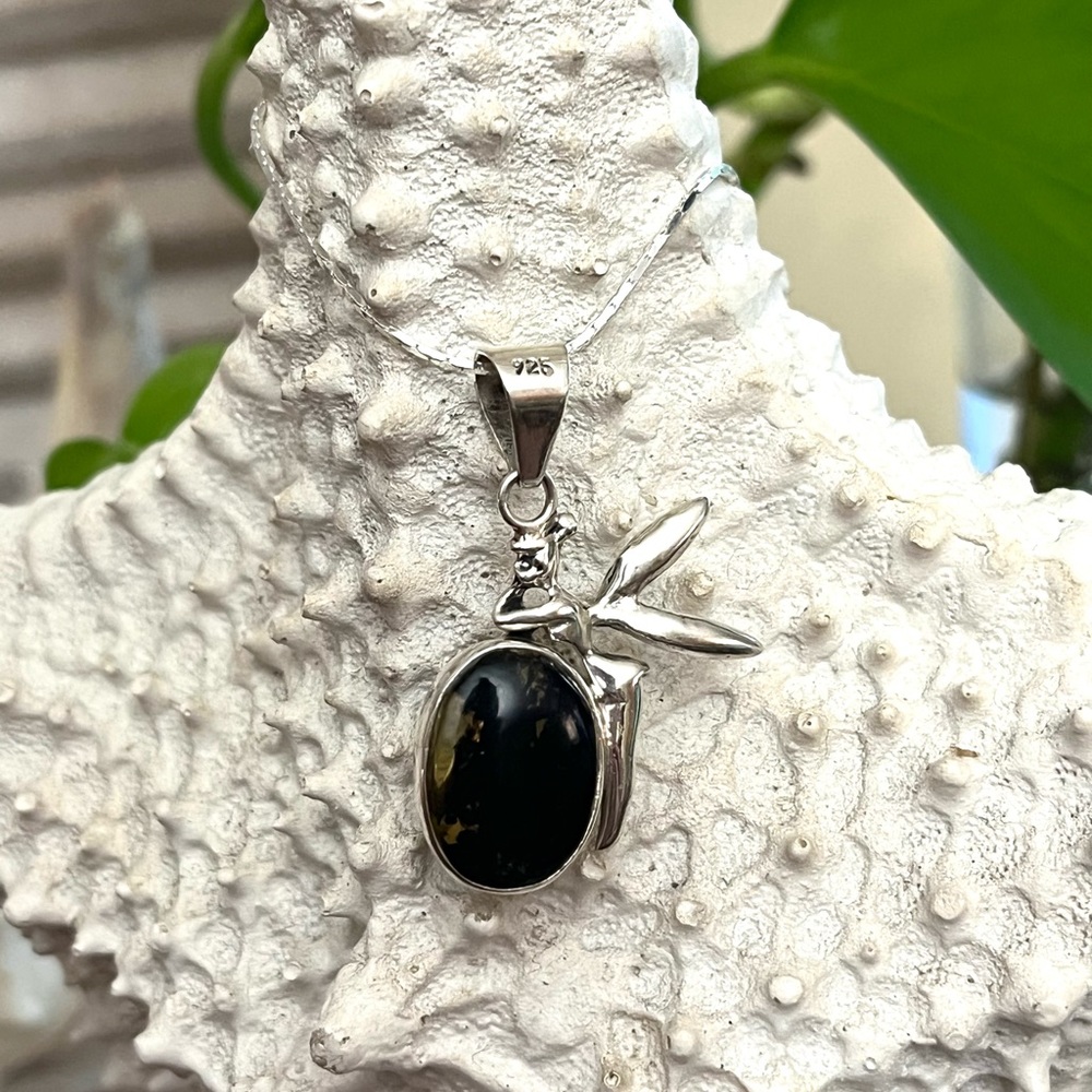 Sterling Silver  Mexican Amber Pendant